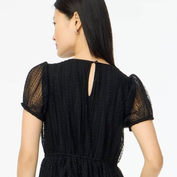 NWT J. CREW Pleated Flock-Dot Puff-Sleeve Dress SZ 8 - Picture 7 of 15